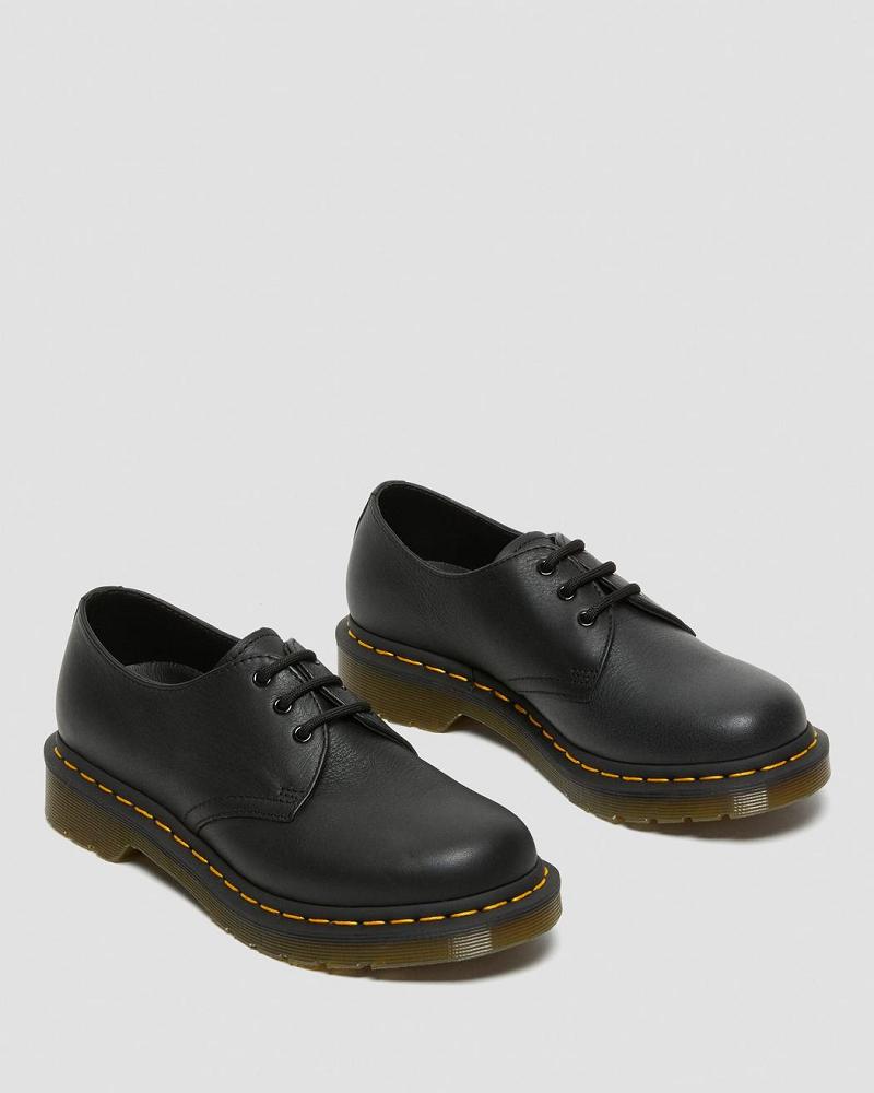 Dr Martens 1461 Virginia Læder Oxford Sko Dame Sort | DK 379BEX